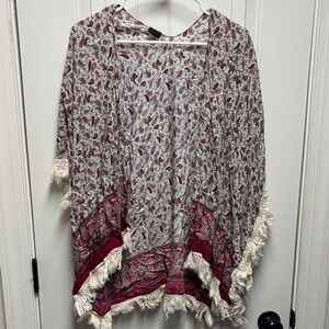 Paisley Fringe Kimono Cardigan